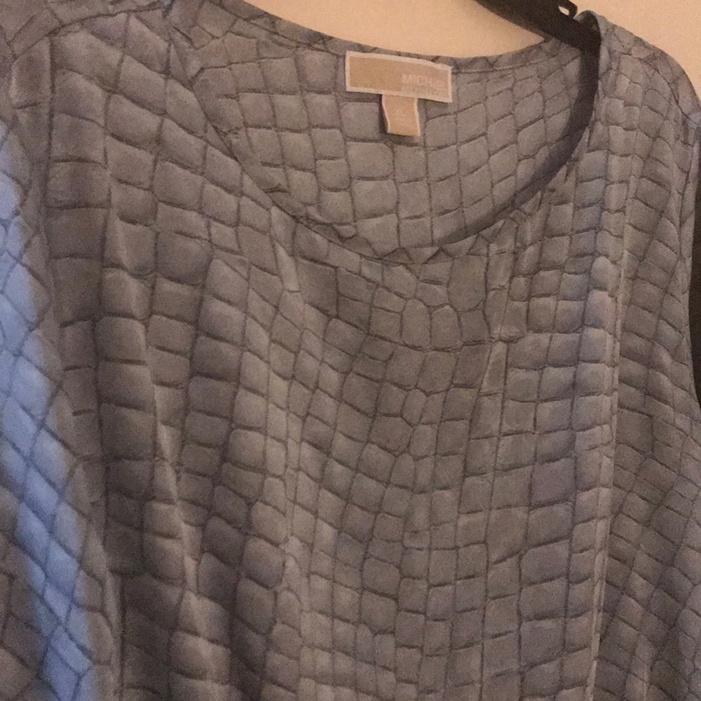 Michael Kors Silver Python Peasant Top - image 2